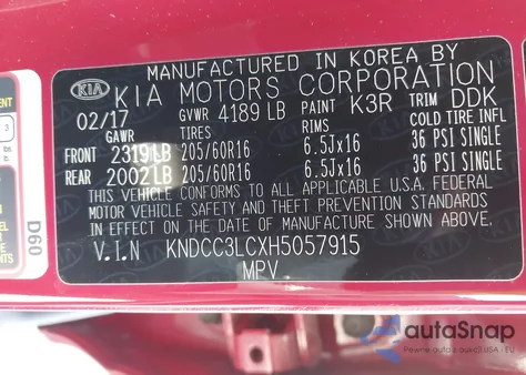 2017 Kia Niro Ex from USA, damaged, VIN KNDCC3LCXH5057915